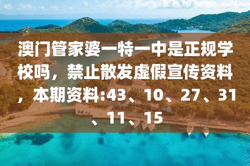 澳门管家婆一特一中是正规学校吗，禁止散发虚假宣传资料，本期资料:43、10、27、31、11、15